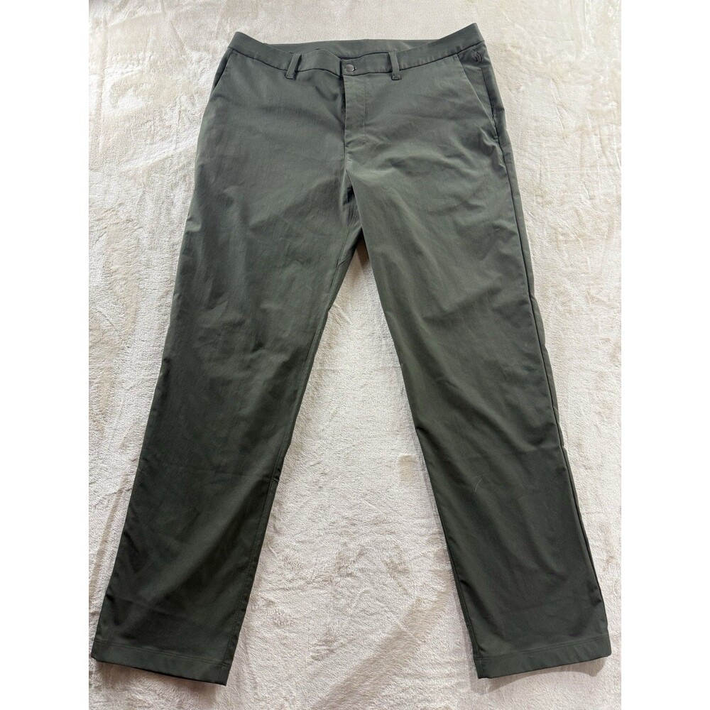 Lululemon Commission Pant Classic Mens 38 Navy Olive LM5B11S Warpstreme Chino